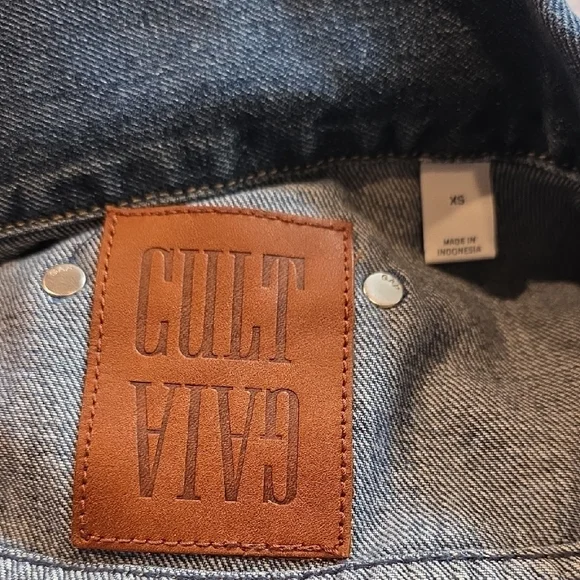 NWT $118 GAP X CULT GAIA ASYMMETRICAL BLUE DENIM JACKET SIZE XS - Picture 10 of 12